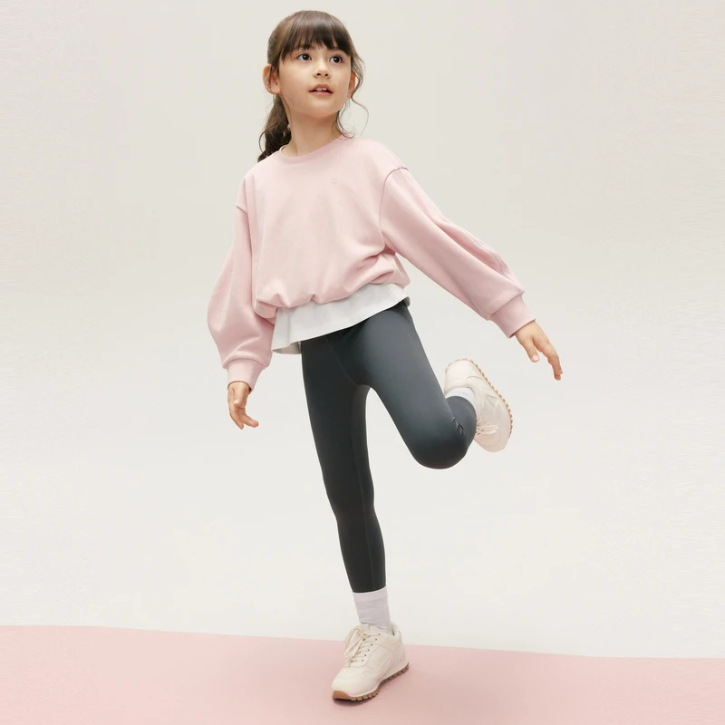 littlemoco童装25秋装新款女童长袖卫衣弹力裤两件套装KBE3SUT003