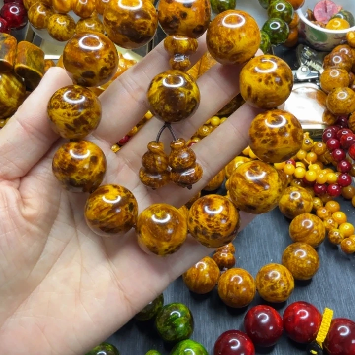 松木琥珀木文玩手串