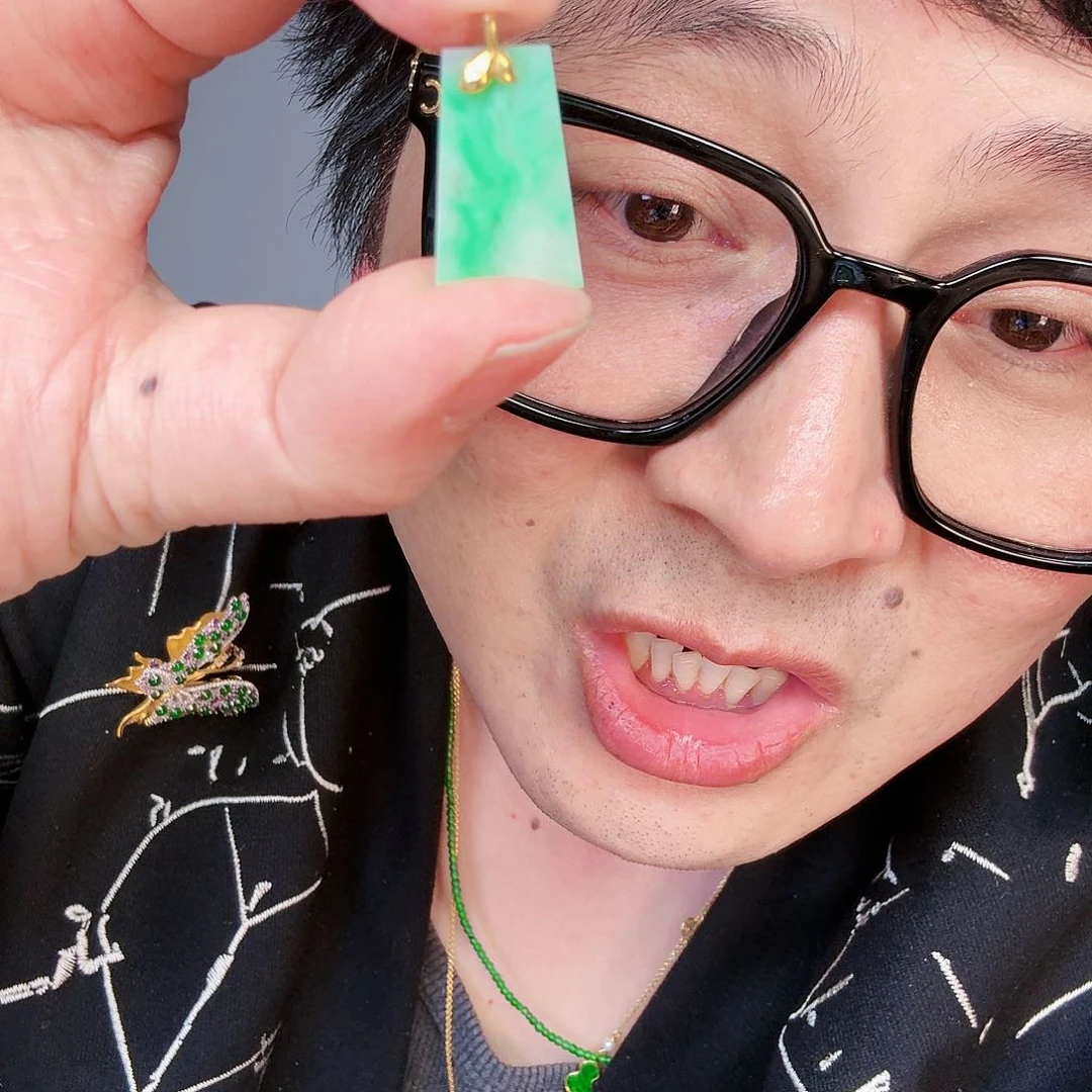 翡翠颈饰18K金镶嵌一个