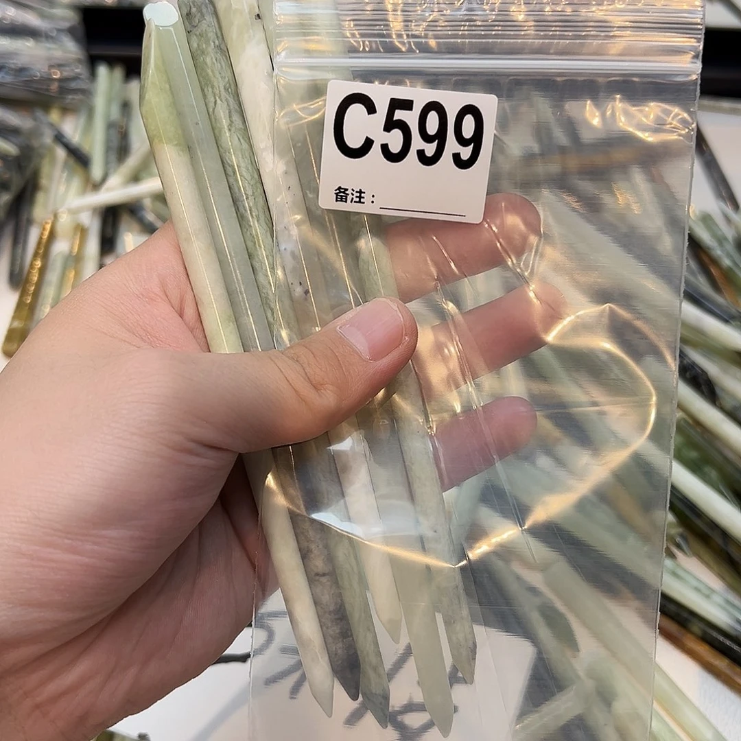 揽***.未镶嵌蛇纹石玉发饰