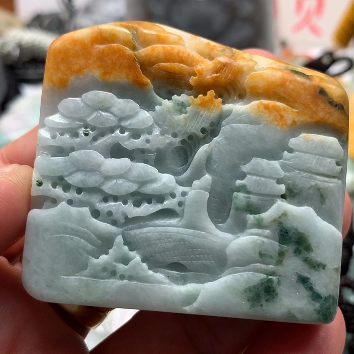 翡翠未镶嵌颈饰保真天然a货翡翠