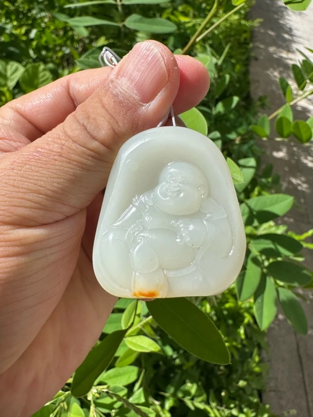 笑口常开弥勒佛玉石雕刻挂件