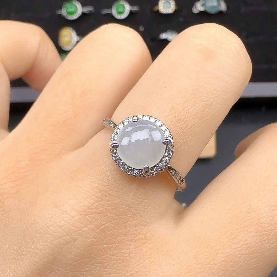 银S925镶嵌戒指翡翠