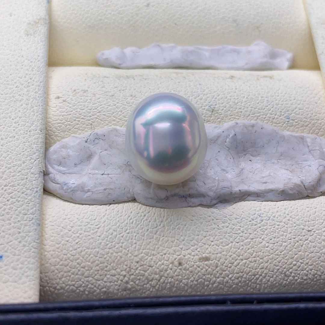 澳白裸珠海水珍珠银S925镶嵌澳白裸珠10.6mm