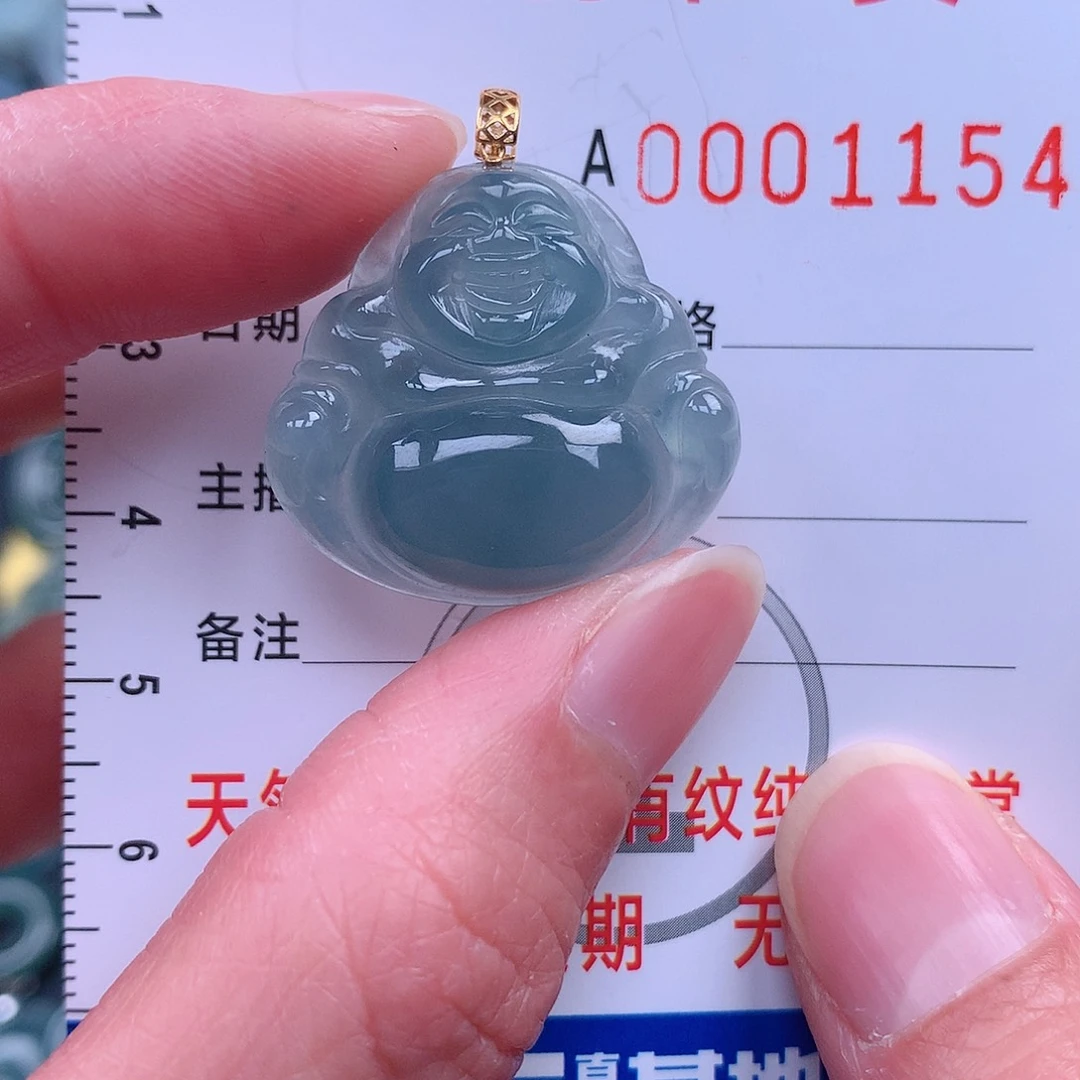 翡翠吊坠(不含链)18K金镶嵌吊坠