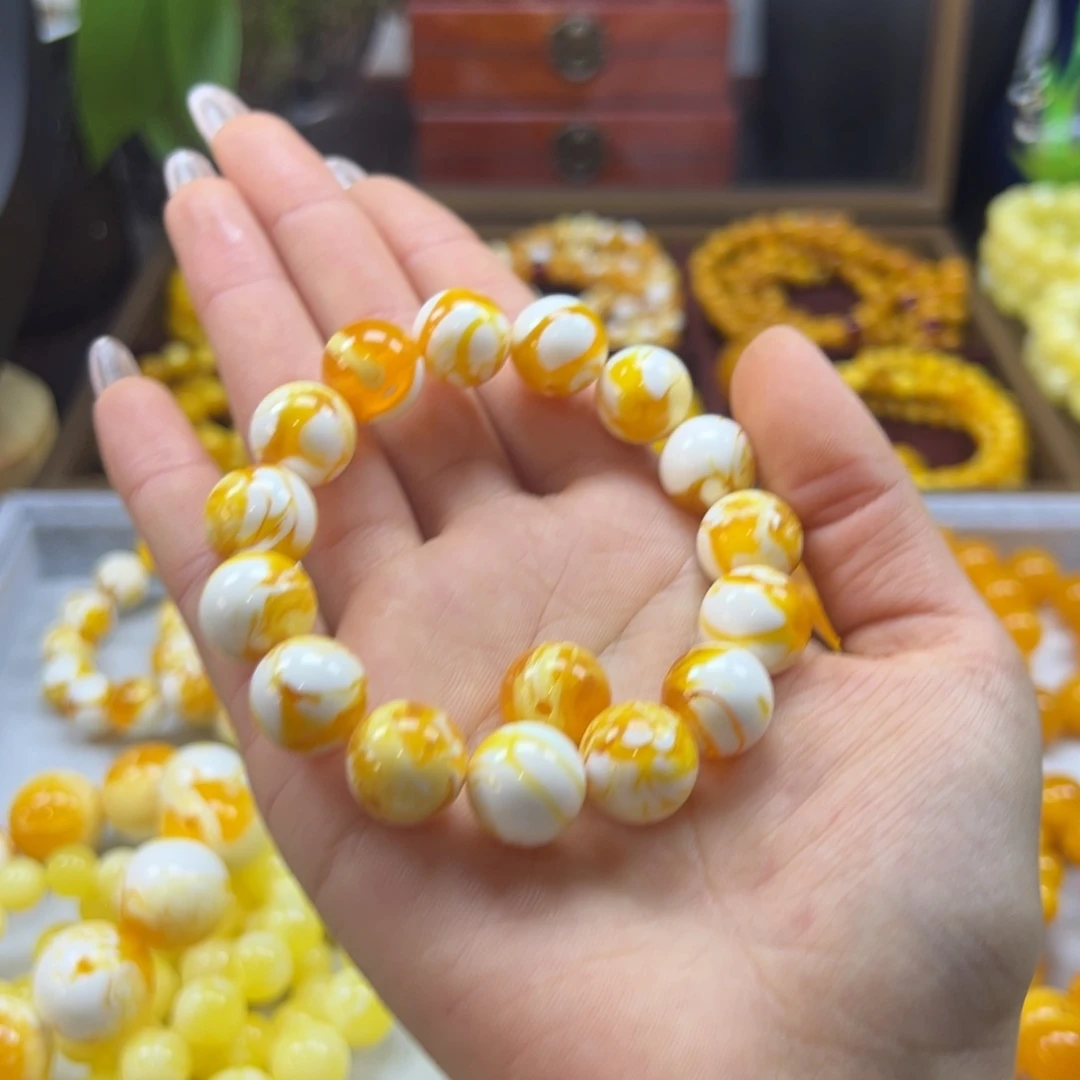 死****硬瓷白金花卡14手串一条