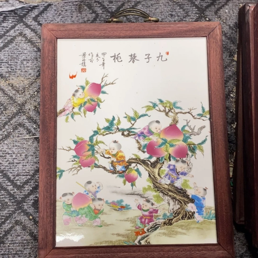 瓷37*28*1景德镇瓷板画柴窑烧制