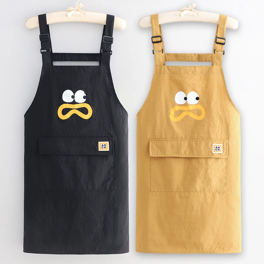 时尚卡通防水背带围裙厨房家用可爱2025新款餐饮专用上班围腰男女