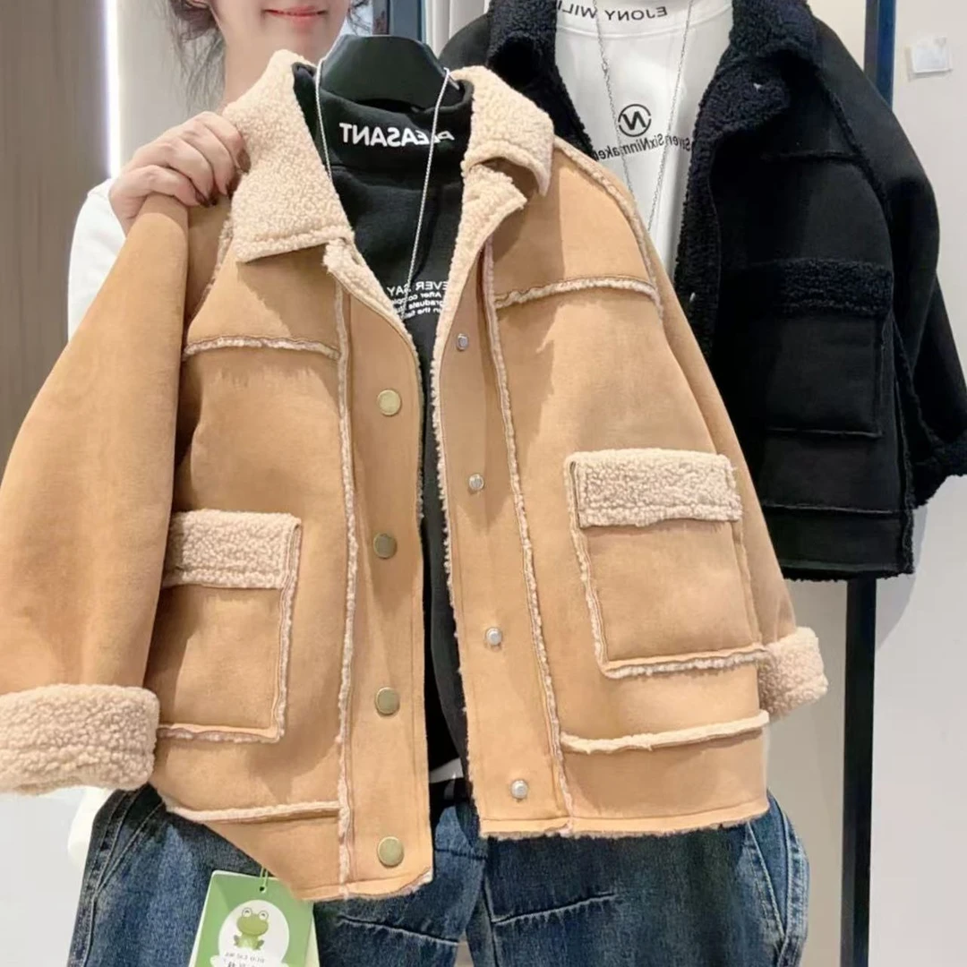 男普通外套加厚加绒可爱风森系拼接童装欧美风冬款时尚秋冬儿童