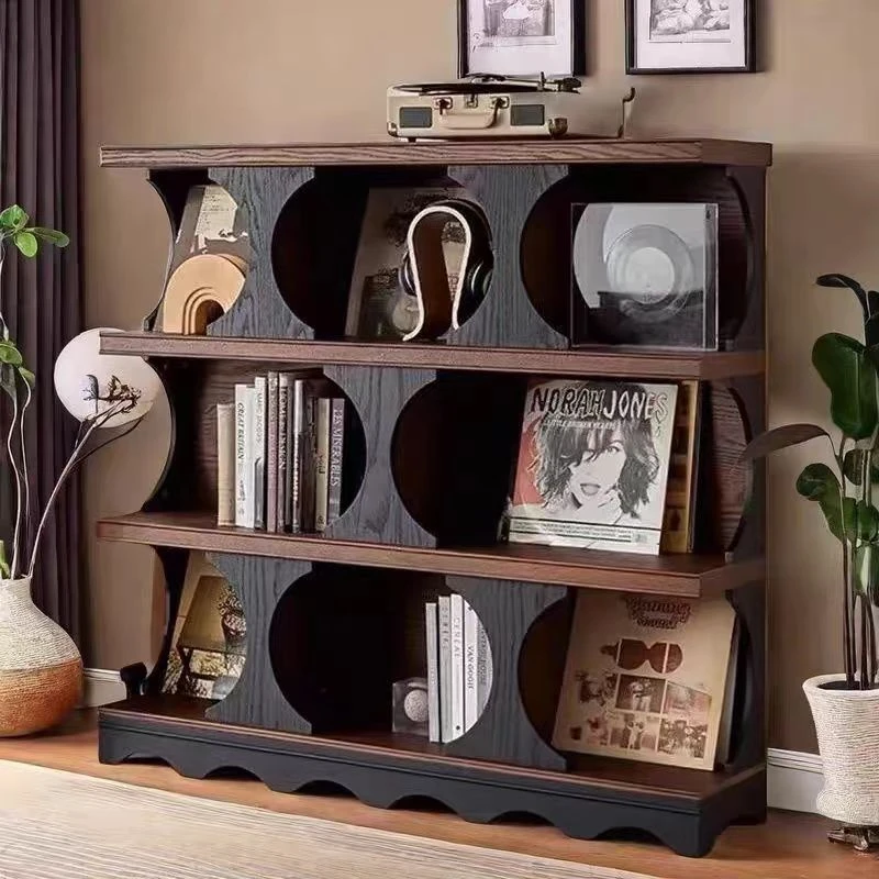 [哈迪德书柜】中古书架复古餐边书柜客厅展示柜法式置物柜高端一体