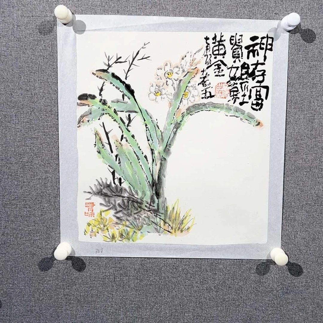 国画红袍画院手绘作品