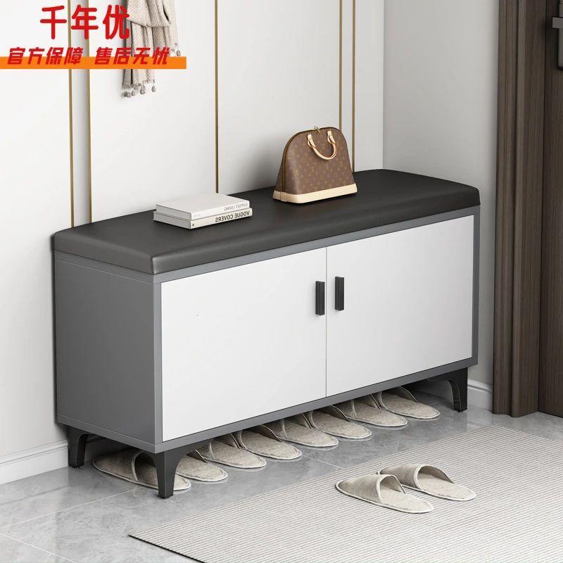 鞋柜门口家用大容量玄关柜一体靠墙换鞋凳可坐简易鞋架进门穿鞋凳