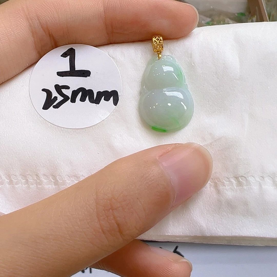 翡翠18K金镶嵌吊坠(不含链)翡翠