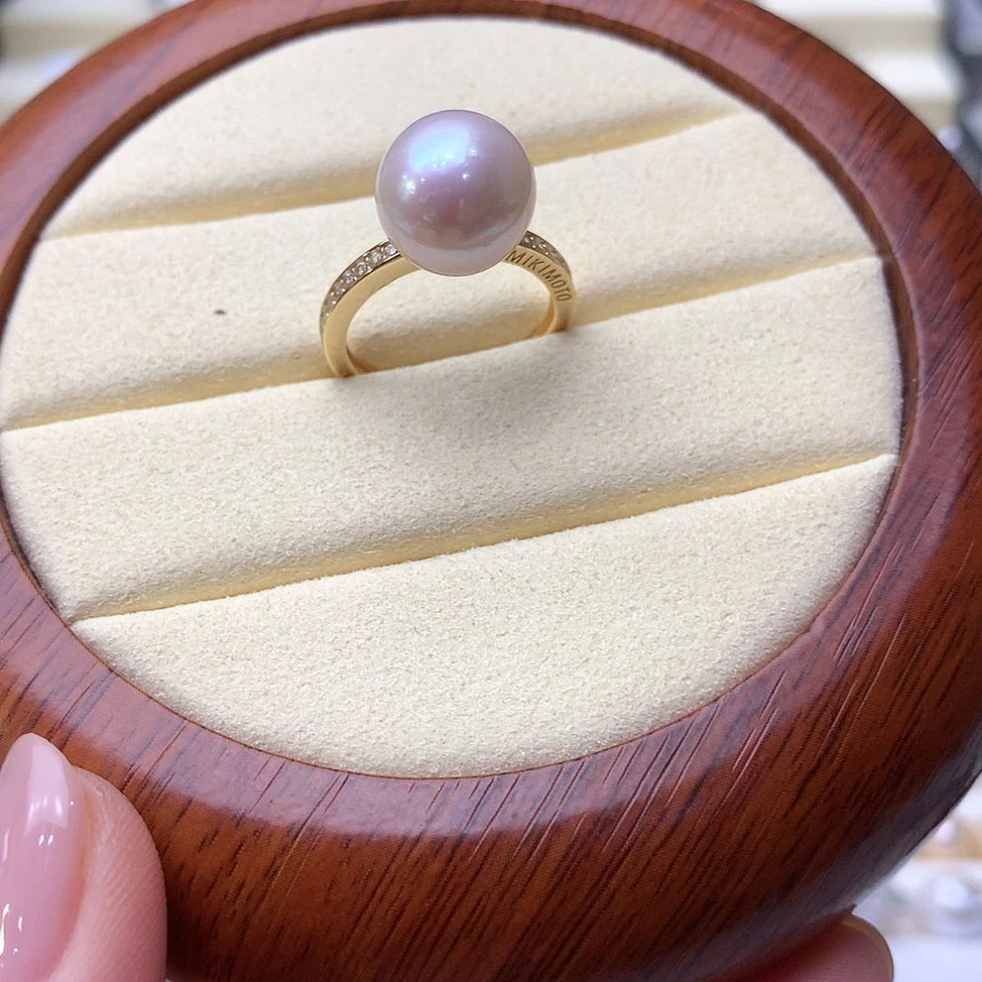 戒指银S925镶嵌淡水珍珠