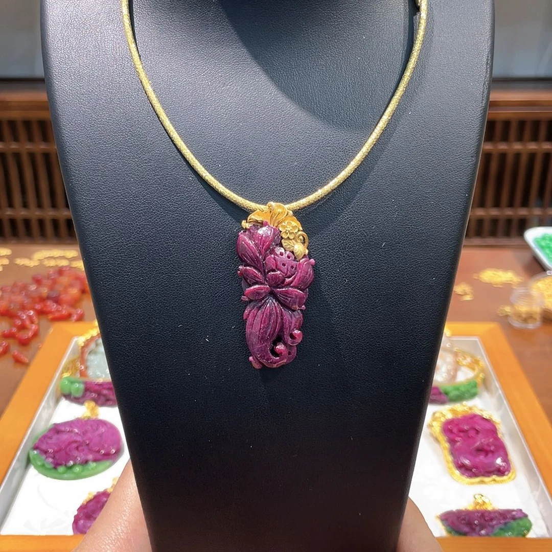 锦纶非金属吊坠红宝