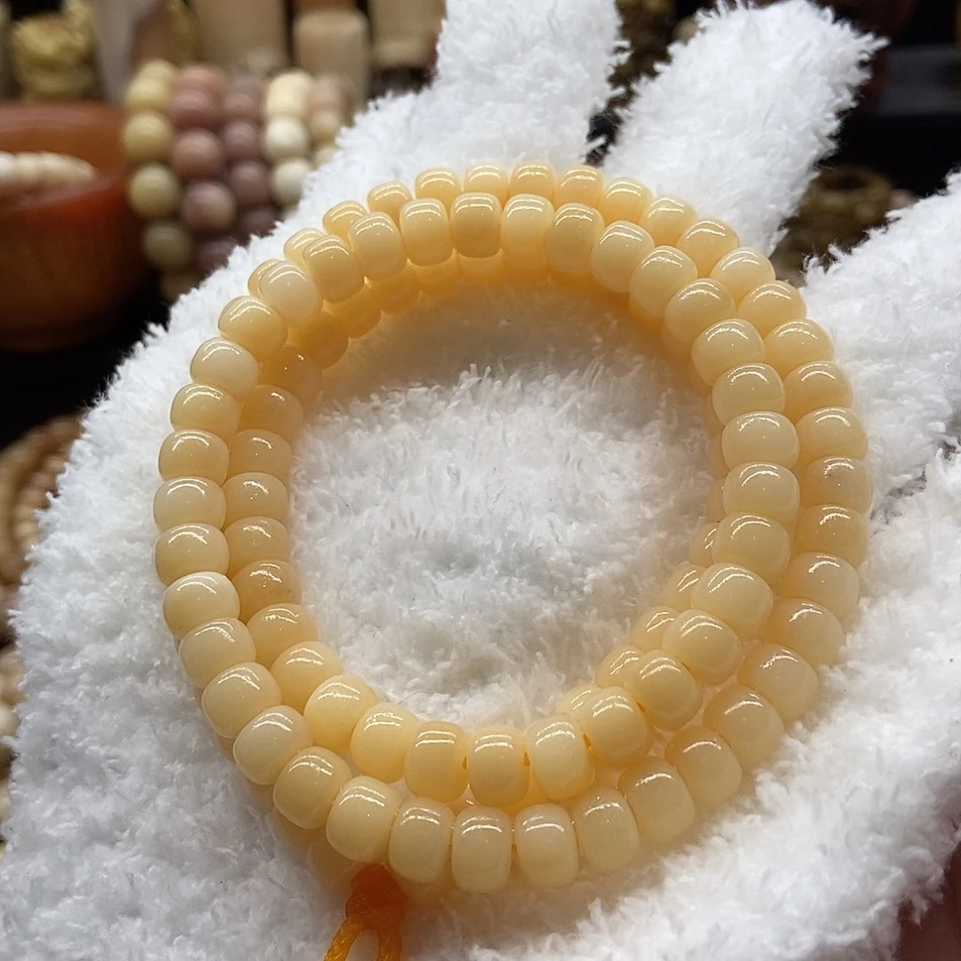 手串/手链驼骨8毫米黄透料108牛骨