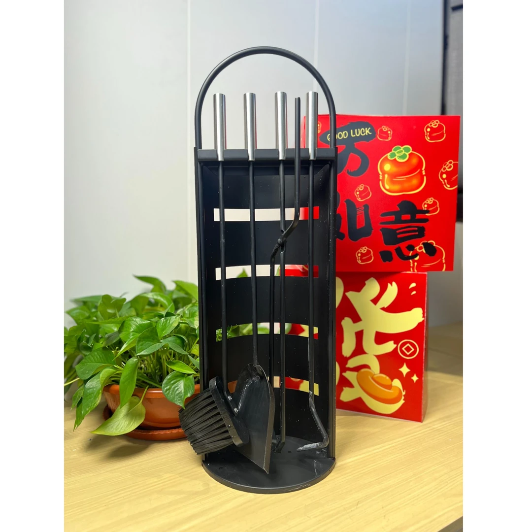 柴掌柜真火燃木壁炉—S09真火燃木壁炉四件套工具架清洁工具四件套