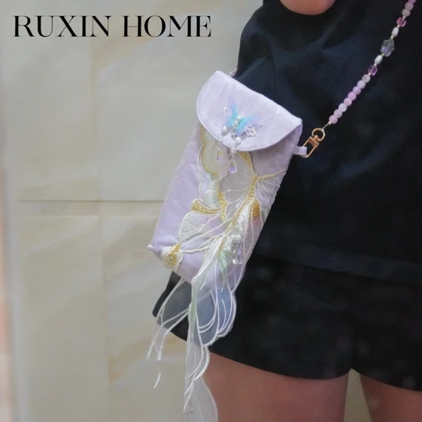 如馨·手机包传统中国风蝴蝶刺绣斜挎包 YCQ-25072719