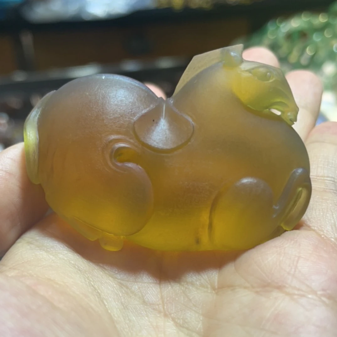 金棕唐马手工雕刻