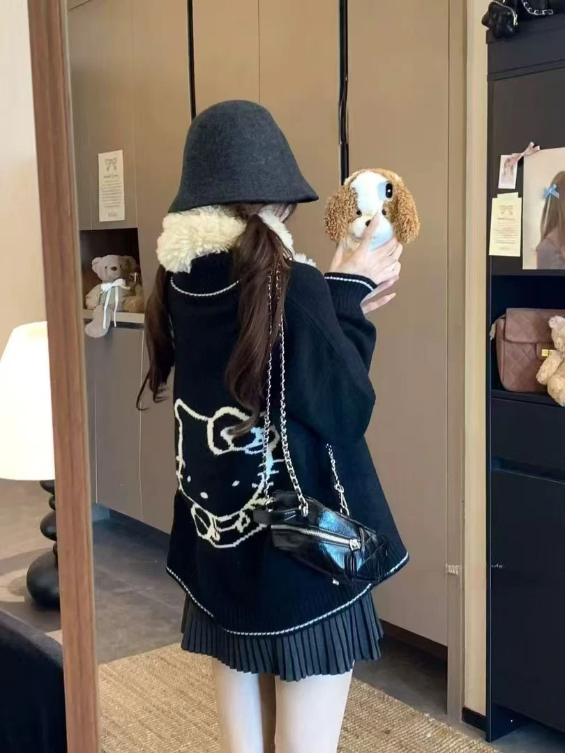 显瘦宽松型冬季针织春季毛针织衫加厚慵懒风上衣毛衣百搭
