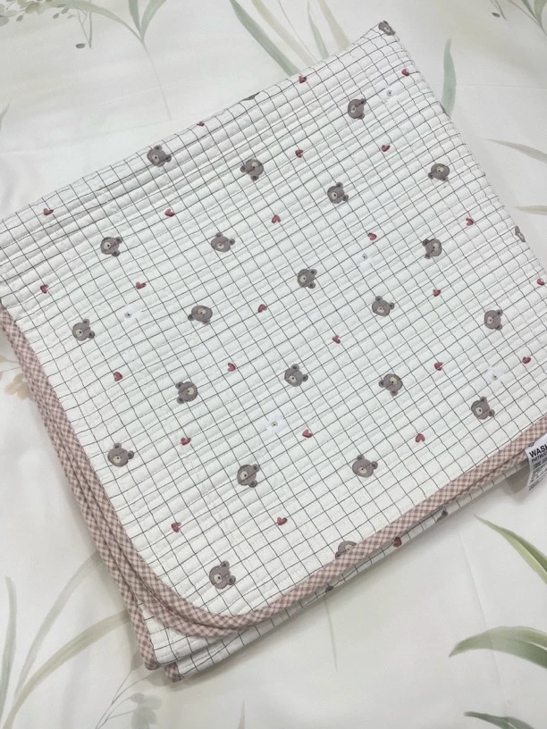 全棉小清新双面可水洗床盖透气防滑