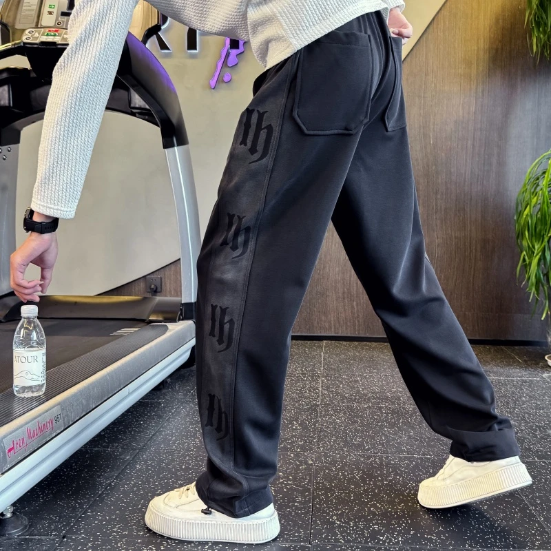网红卫裤男士春秋款2025新款爆款直筒宽松运动男装潮牌休闲长裤子