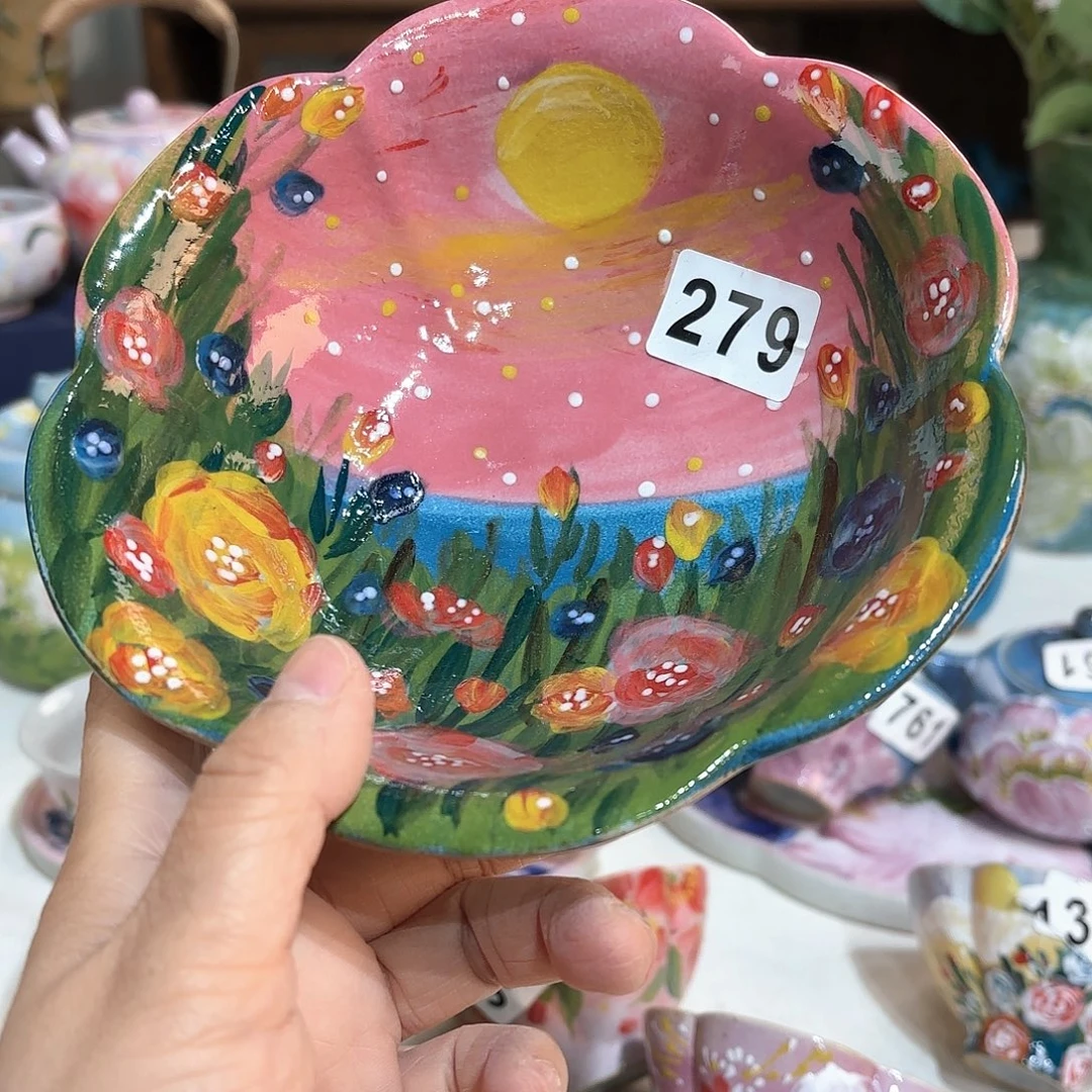 景德镇手绘高温釉下彩陶瓷茶具