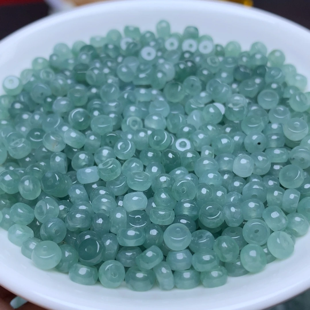 【闪购商品】翡翠手链未镶嵌卡3乘6冰蓝水算盘60个