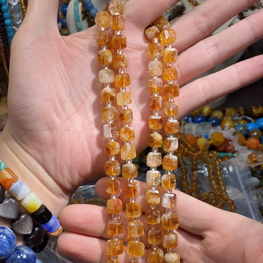 石英质玉未镶嵌，暴力黄塔金转切方糖10×10mm，