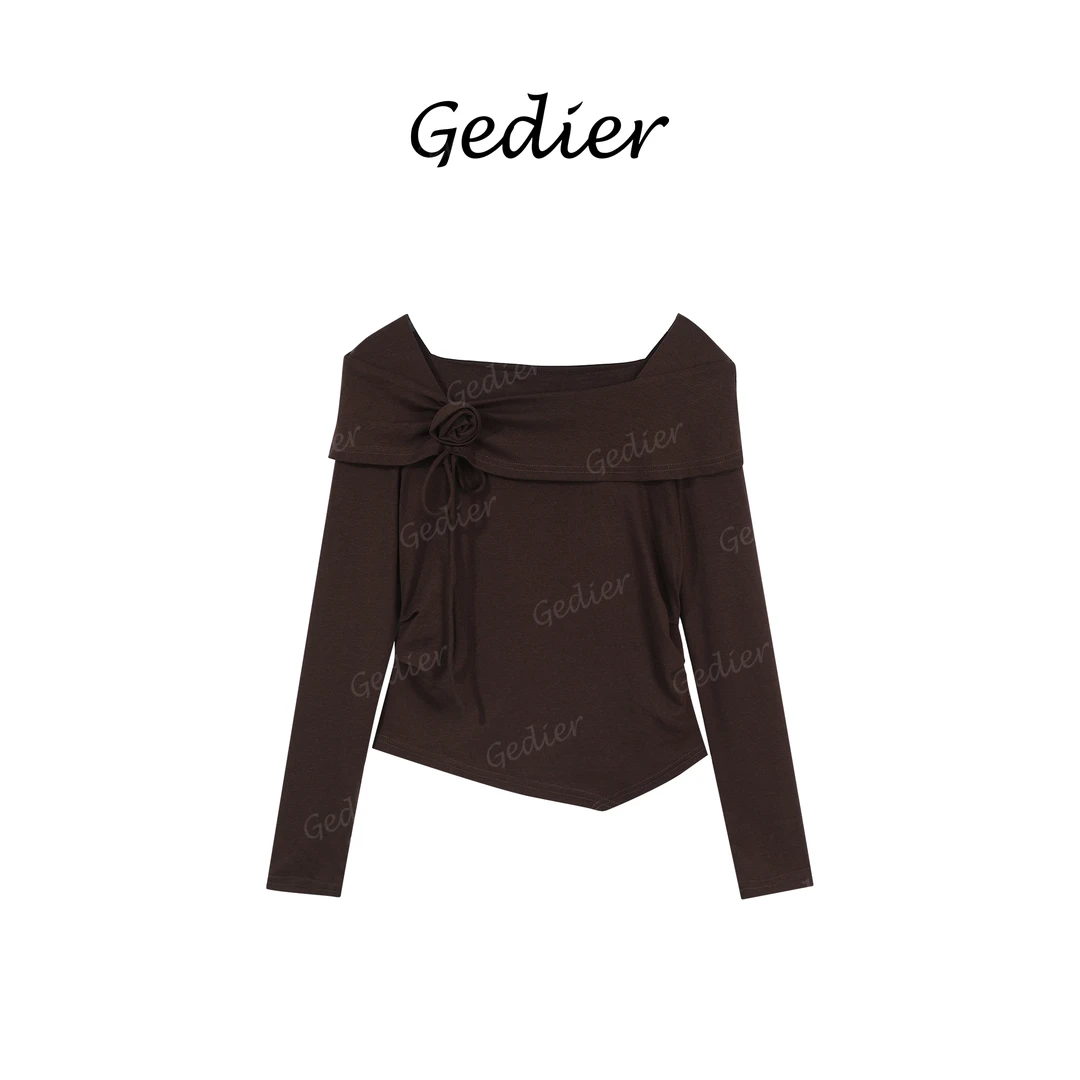 【歌蒂尔】"琥珀流光"潮流百搭长袖设计T恤 TG530088Y