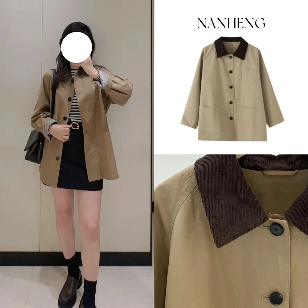 081601女装新款高密斜纹夹克外套时尚休闲百搭