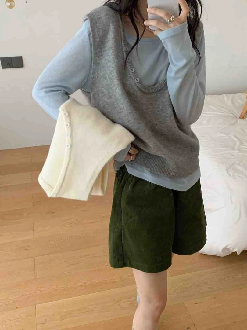 大尚同款u领马甲