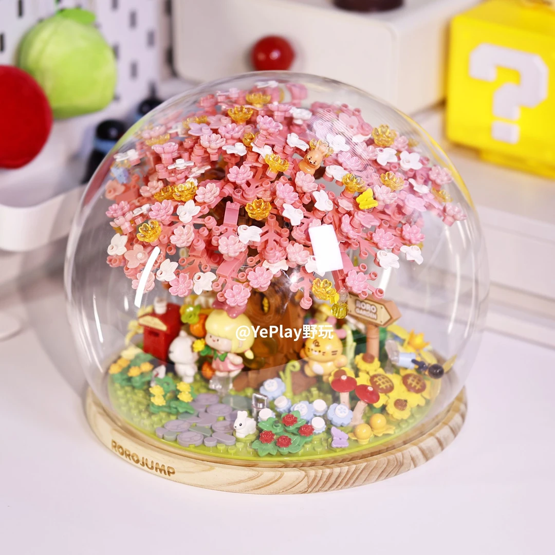 【野玩】永生积木花束拼装樱花童话树屋仙气治愈高颜值摆件积木玩具