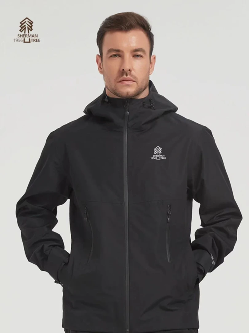 舍曼树25年新款男女同款户外登山防风防泼水防透硬壳压胶冲锋衣