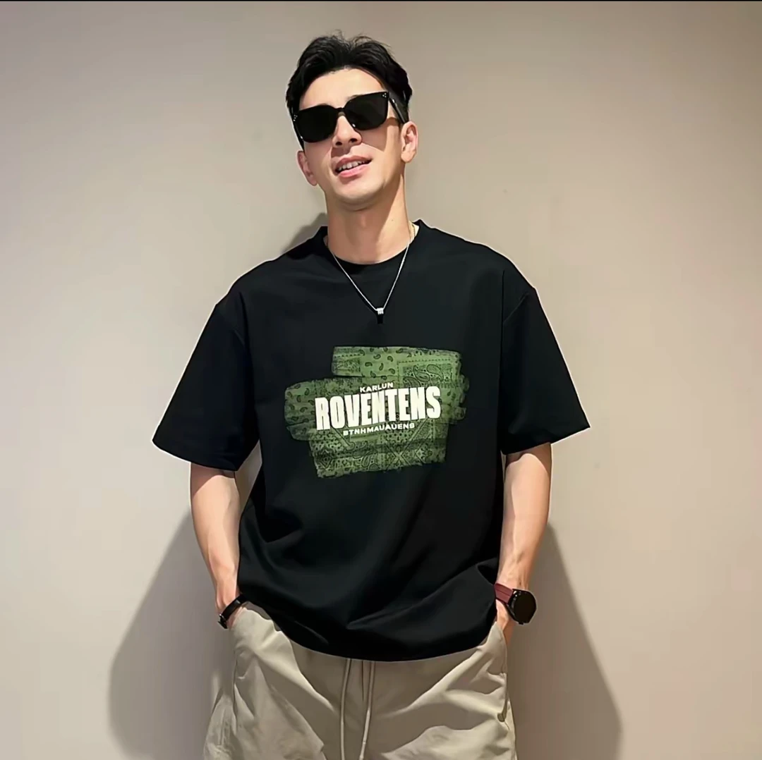 新款夏季潮牌纯棉短袖创意设计印花T恤宽松百搭半袖个性帅气上衣