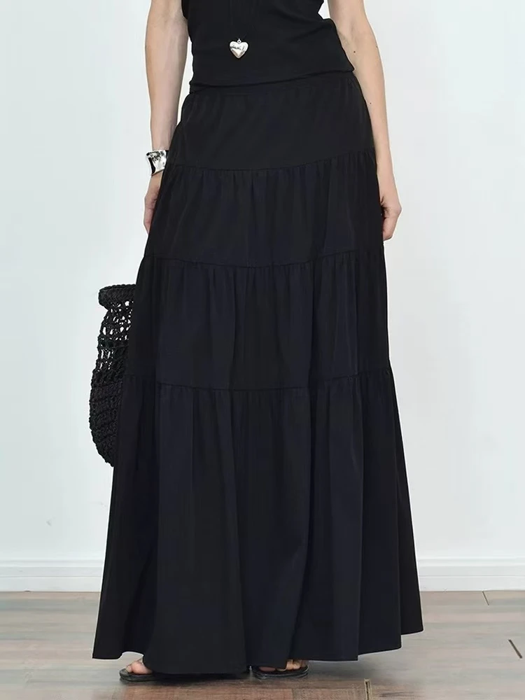 B6-3-2两色“多层”松紧腰半身裙（24305）