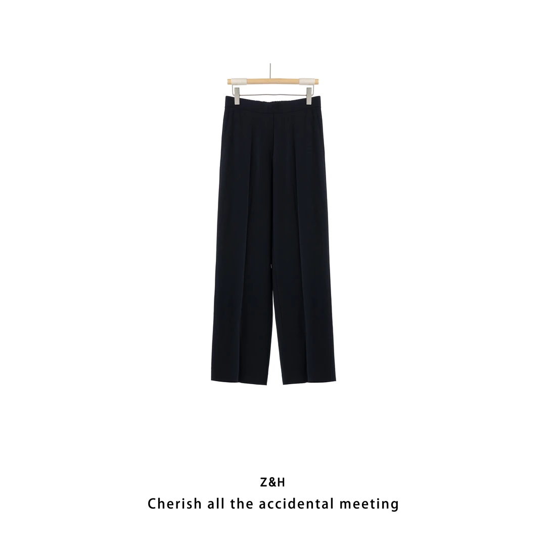 ZH【微风轻抚】简约显瘦藏肉百搭直筒休闲裤