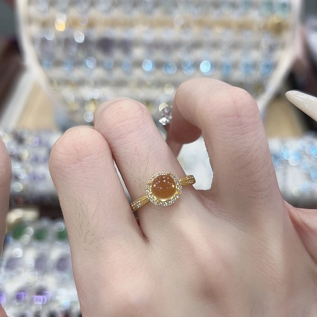 粥***見银S925镶嵌黄晶戒指