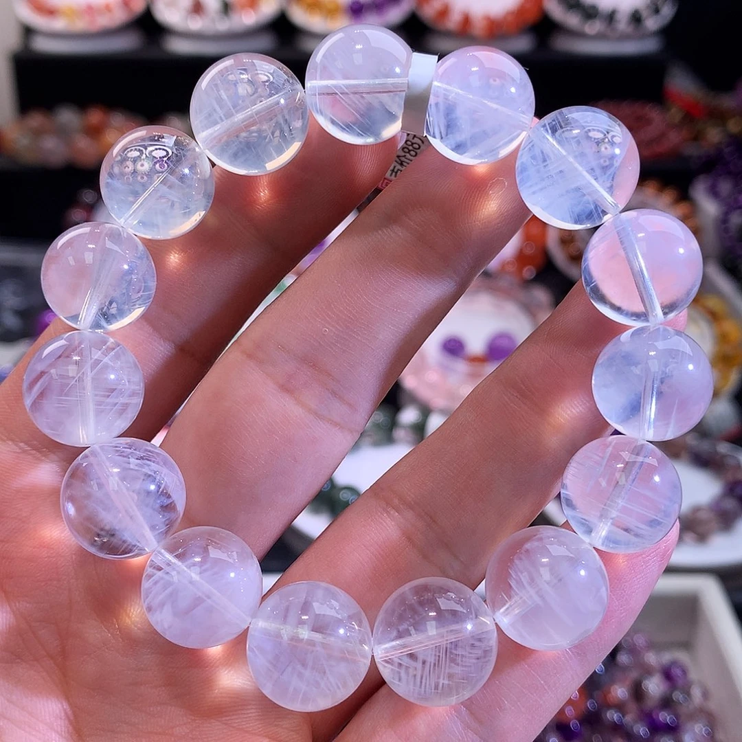 手链水晶未镶嵌老矿蓝针石14+
