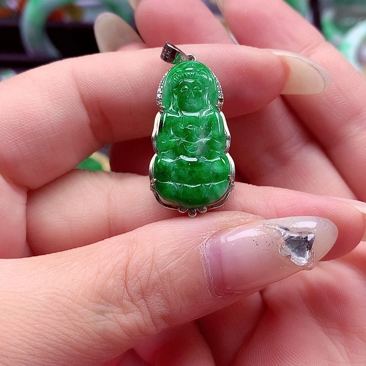 翡翠银S925镶嵌颈饰翡翠