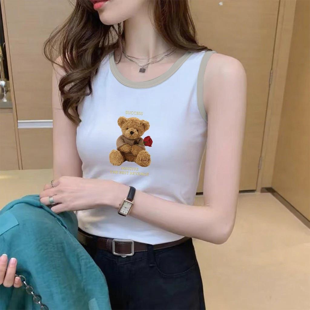 100%纯棉吊带背心女春夏秋季防走光内搭修身外穿打底无袖上衣薄款