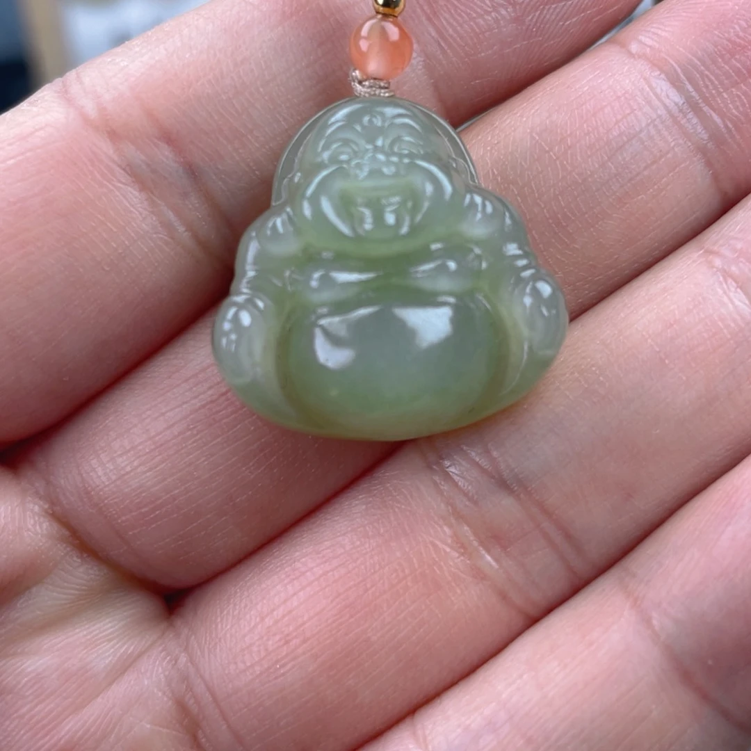 和田玉颈饰银S925镶嵌