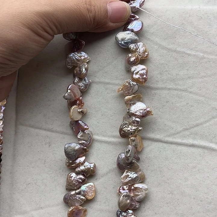 玛瑙/玉髓未镶嵌珠宝半成品一条炫彩巴洛克珍珠