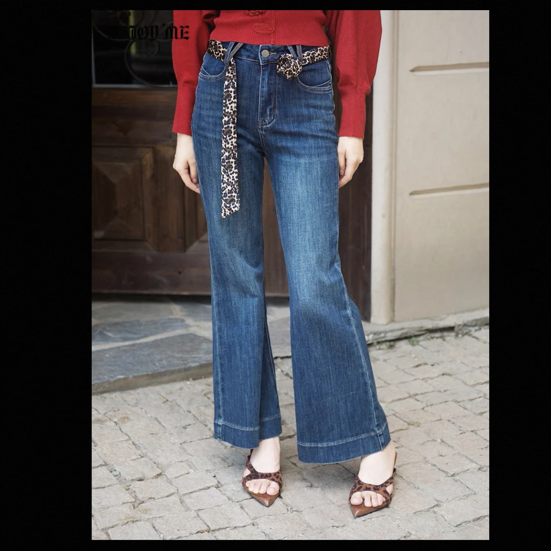 【海南简爱】高腰修身显瘦弹力微喇牛仔裤女1054