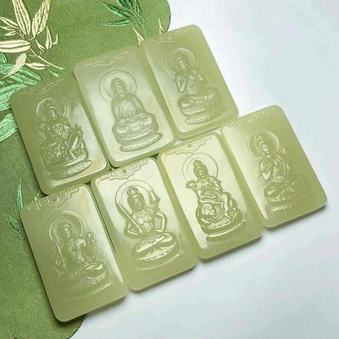 新疆昆仑料方解石玉守护生肖饰品（一物一拍以直播间为准）玉石