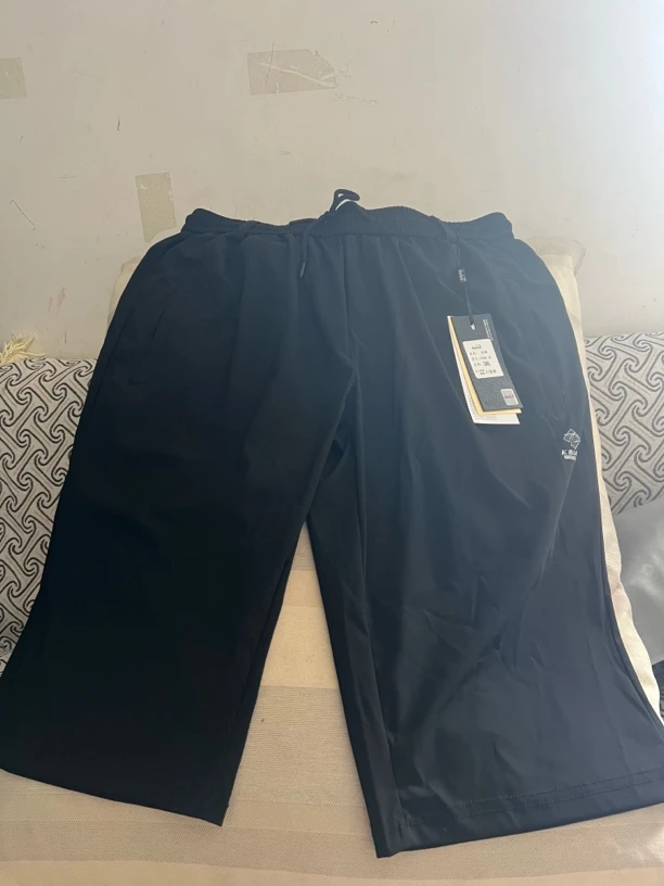 速干五分裤薄款夏季中裤休闲短裤弹力黑色欧若精灵风