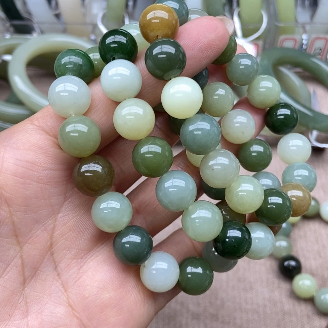 和田玉手链未镶嵌卡12