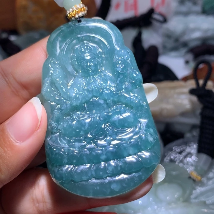 翡翠未镶嵌颈饰保真天然A货翡翠