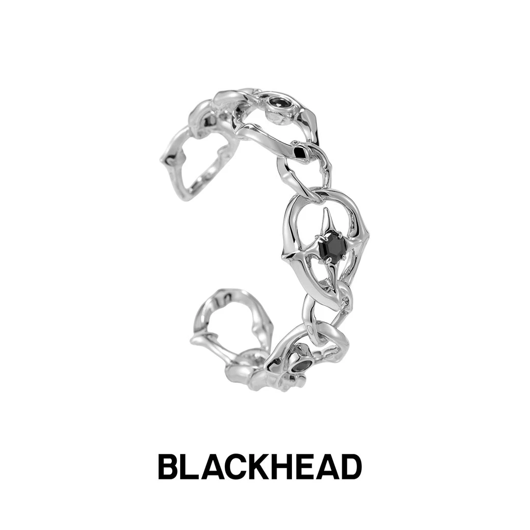 BLACK HEAD/黑头 铜合金合成锆石手镯 骑士盔甲链条手镯