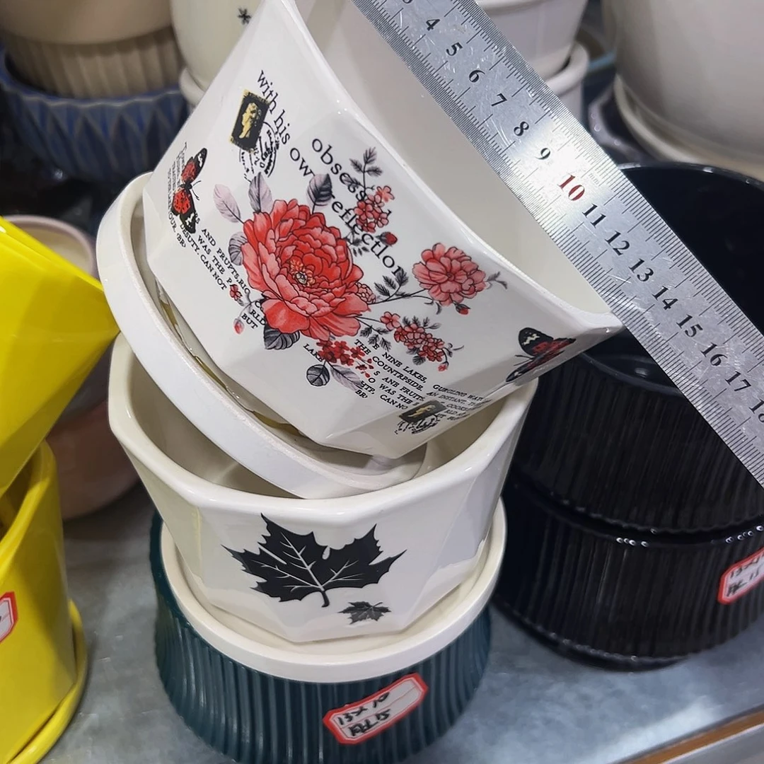 外贸尾单陶瓷花盆凑单10米包邮